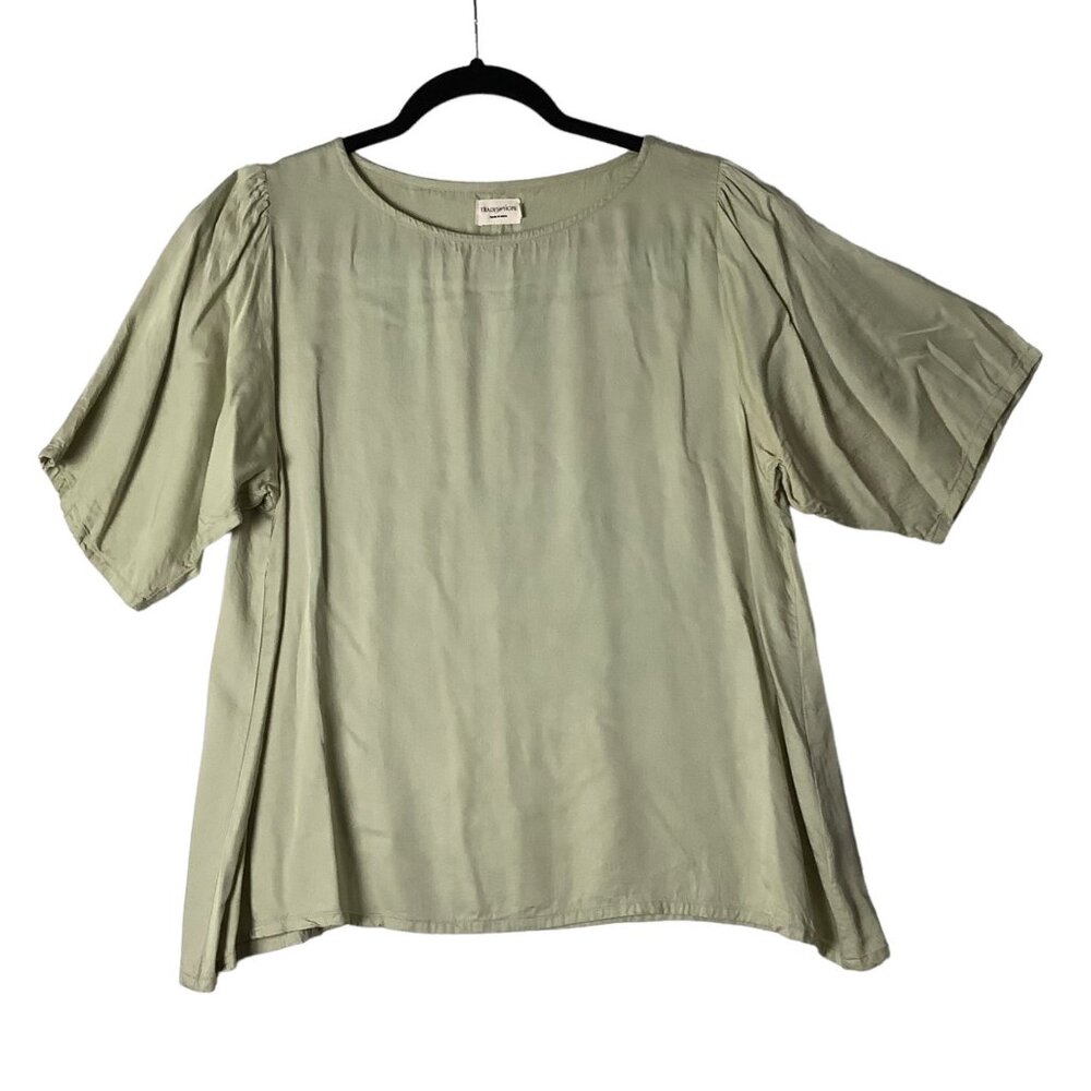 Trades Of Hope Blouse Women Sz Medium Modal Rayon Handcrafted in India Green